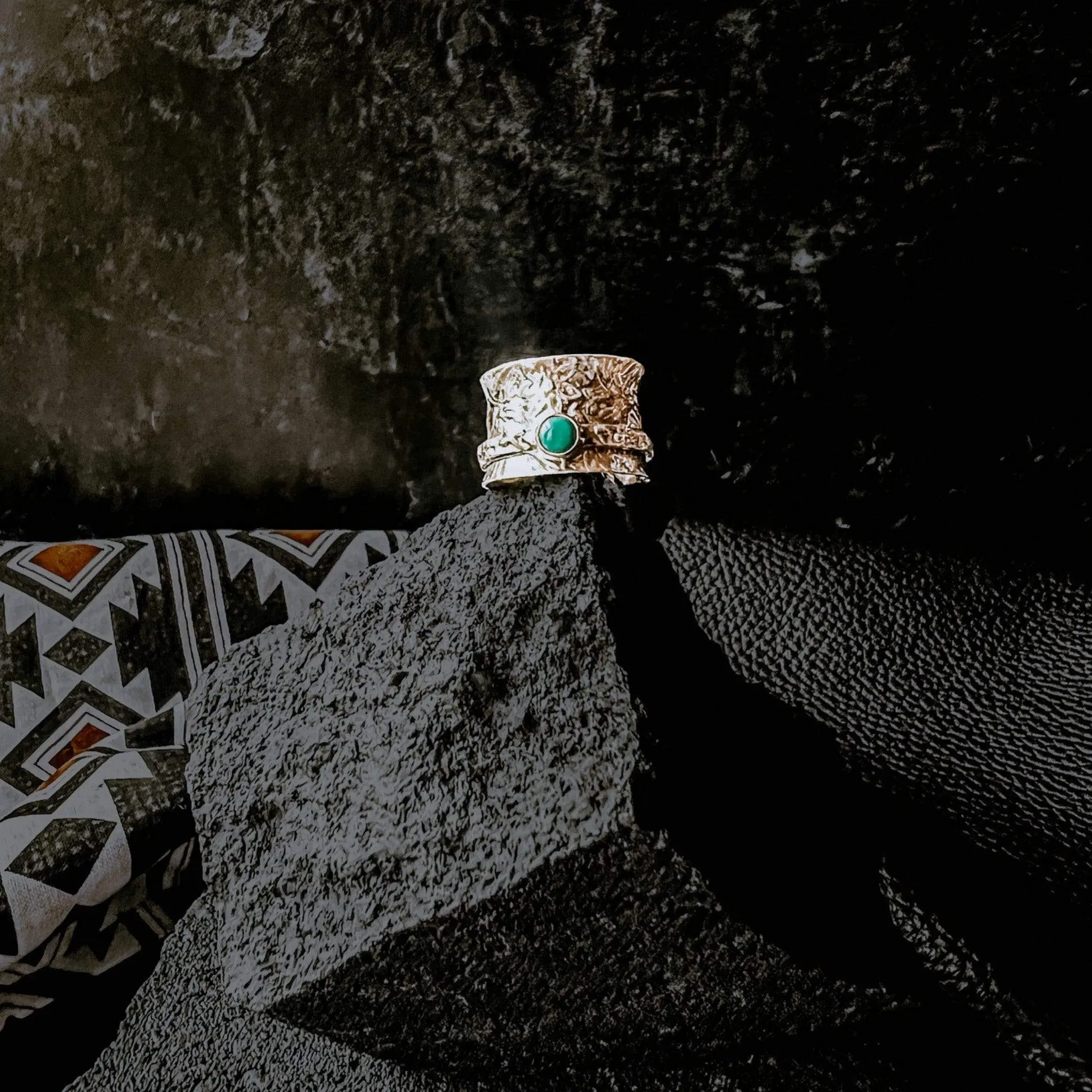 Western Dreams Turquoise Spinner Ring- meditation spinner rings, stress reliever- for keeping hands busy.