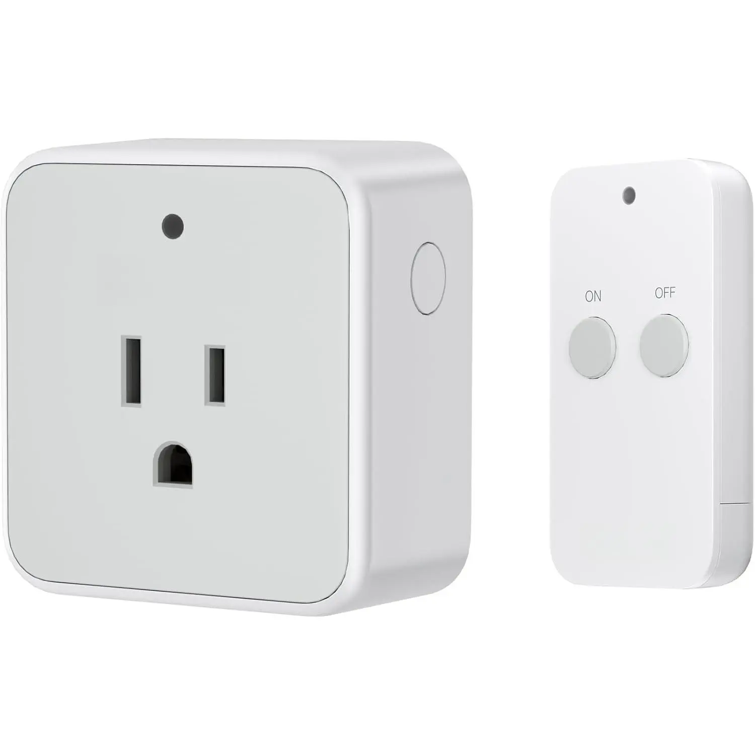 P-PSP02 Smart Control Plug - 15A/1875W High Power Mountable Receptacle, Wireless RF Signal Remote Switch (100ft RF Range, 1 Remote + 1 Outlet), Portable & Unique Design for Indoor Lighting, Pregnant Women’s Household Appliances, 15A Rating