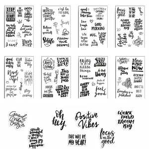 Inspirational Quotes Sticker, 8/24pcs Waterproof Transparent Motivational Words Sticker for Scrapbooking, Journaling, Resin Crafts Art, Tumbler