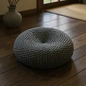 Rope-Weave Meditation Cushion – Round Floor Seat for Relaxation