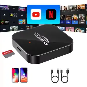 3-in-1 Wireless CarPlay & Android Auto Adapter – Video Playback, Audio Streaming, USB Powered, Superior Sound, TF Card Support