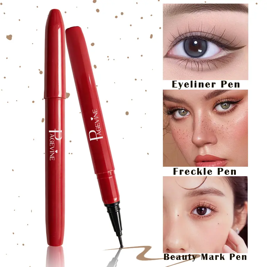 Multi-Use Beauty Mark Pen & Freckle Detailer for a Natural Clean Look, 3-in-1 Eyeliner & Face Detail Tool, Easy to Apply, 3 Shades, Apply Easily, Three Shades