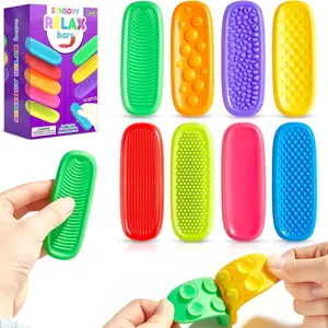 Colorful Sensory Fidget Toys, 8pcs/16pcs Multiple Textured Suction Toys, Fidget Strips Stress Relief Fidgeting Toy for Home School Office