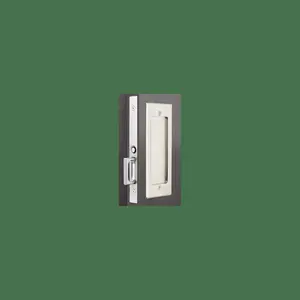 Emtek Modern Rectangular Passage Pocket Door Mortise Lock - Bright Chrome, Solid Brass, 1-3/8" Thick Sliding Door Locks, Passage Type, Includes Strike Plate for Home Improvement Building Supplies