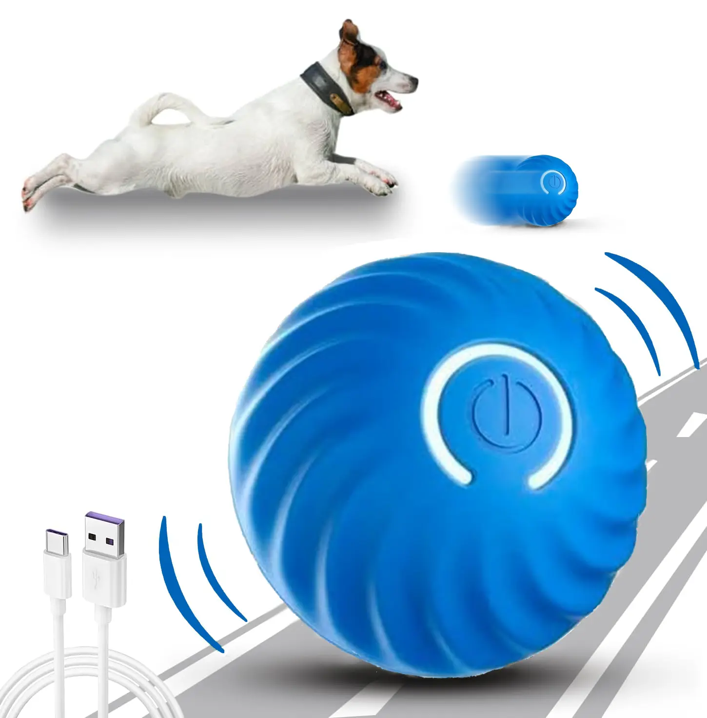 GTTQ Smart Electric Interactive Ball Toy - Self Moving, Interactive Moving Ball with Automatic Rolling-Bouncing-Rotating, Vibration Function for Small-Medium-Large Dogs, Ball Toy Balls, Interactive Moving Balls