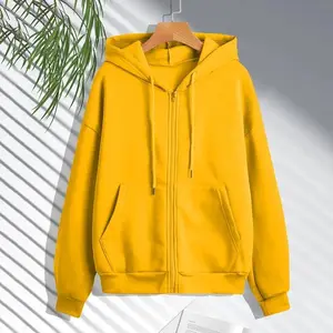 Autumn Sweatshirt Hoodies Spring New Fashion Casual Cardigan Drawstring Sweatshirts Korean Style Solid Zip Up Hoodies