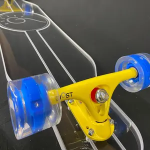 GHOST BOARDS Glide in Style: 40" Clear Acrylic Longboard with LED Wheels – Non-Slip & Super Durable. Perfect for All Skill Levels. Surf N Sun Design