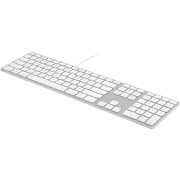 Ergoguys FK318S Matias Wired Aluminum Body Accessory Keyboard - Silver, with Special Function Keys, Volume Control Dial