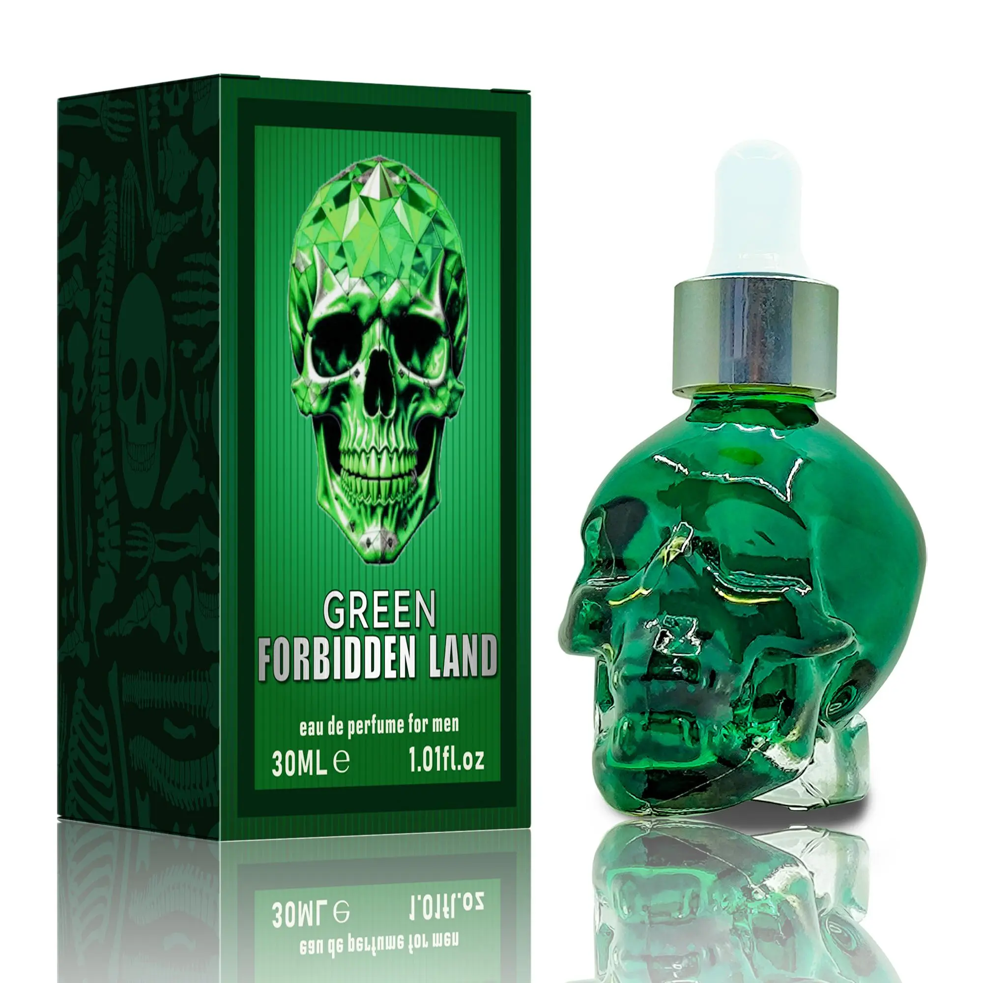 Men's Skull Design Perfume Oil, Long Lasting Intense Fragrance for Men, Gothic Style Perfume for Daily Use, Summer Oud Fashion Perfume for Party, Daily Clothing Decor, Luxurious Scent, Green, Fragrance Perfumes