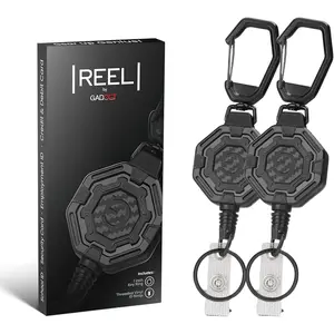 The  Retractable ID &  Carabiner - Big Clip, 32" Steel Cord, Unbeatable Durability -  for Office, School, , Construction, Recreation, 8oz, 2 Pack