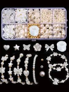 Pearl Beads Set of 650 Pieces, Pearls Beading, DIY Jewelry Making Kit, Craft Supplies for Phone Chains, Bracelets, Necklaces