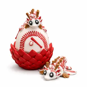 Dragon Egg Baseball Figurine with 2 Dragons Inside – Fantasy Display Piece for Home & Desk – For Teens & Adults – Unique Gift for Birthdays, Holidays & Special Occasions