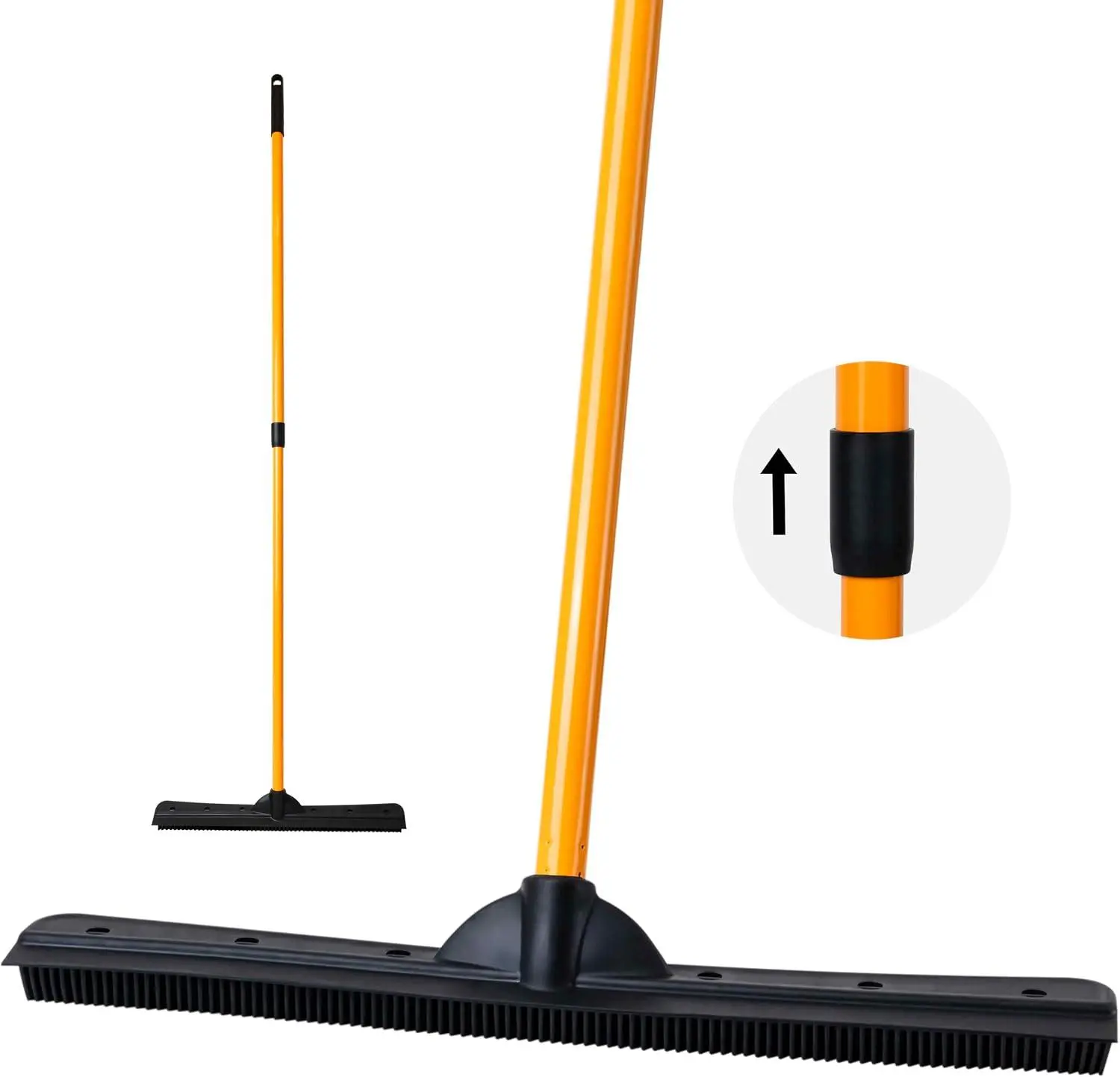 Furemover Pet Hair Removal Rubber Broom, Heavy Duty Cleaning 18" Broom Head | Multi-Surface Rubber Broom with Built in Squeegee Edge, Sweeps up Fur, Hair, and Debris on Tile, Wood, Vinyl, and Carpet FURemover