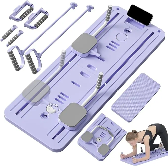 10 in 1 Multi-functional Ab Exercise Board, Home Pilates Reformer, Abs Workout Equipment for Abdominal & Core Strength Training, Exercise Board for Home Gym Fitness，Foldable, lightweight and efficient