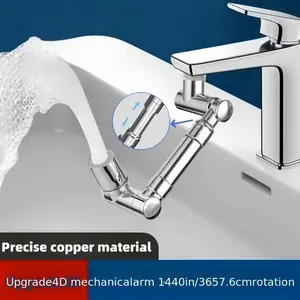 Universal Sink Faucet Extension  1440°,U Shaped Faucet Extender,Robotic Arm Sink Faucet Aerator with Female/Male Thread, Faucet Head Extension with 2 Water Mode for Kitchen or Bathroom Chrome