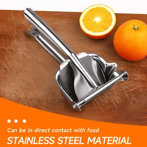 304 Stainless Steel Manual Fruit Press, Heavy Duty Hand Juicer for Orange Cherry Tomato Watermelon, Easy Rinse Easy Clean, Kitchen & Camping Portable Lemon Squeezer