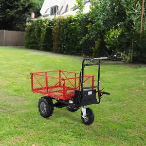 Wheelbarrow Utility Cart Electric Powered Cart 48V28Ah 500W Capacity 500lbs