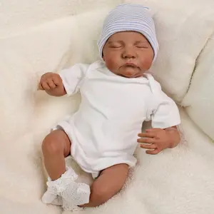Reborn Baby Dolls Black 19 Inch Cloth Body Realistic Baby Doll Girl Lovely Painted Hair Girl Doll Handmade Real Life Baby Dolls with Feeding Accessories for Kids Ages 3+