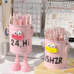 High-Quality Cartoon Pen Holder, Student Desk Office Decor, Large Capacity Cute Stationery Storage Bucket, Desk Organizer, Desk Accessories, Desk Organizer Tidy, Halloween Christmas Gift