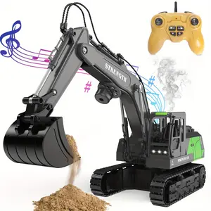 1:14 Scale RC Construction Toy with Realistic Digging Sounds & Working Lights - Heavy-Duty Metal Excavator, Remote Control, for Kids & Adults, Birthday/Christmas Gift for Boys Construction Truck enthusiasts, Indoor Outdoor Play, Detailed Controller Design
