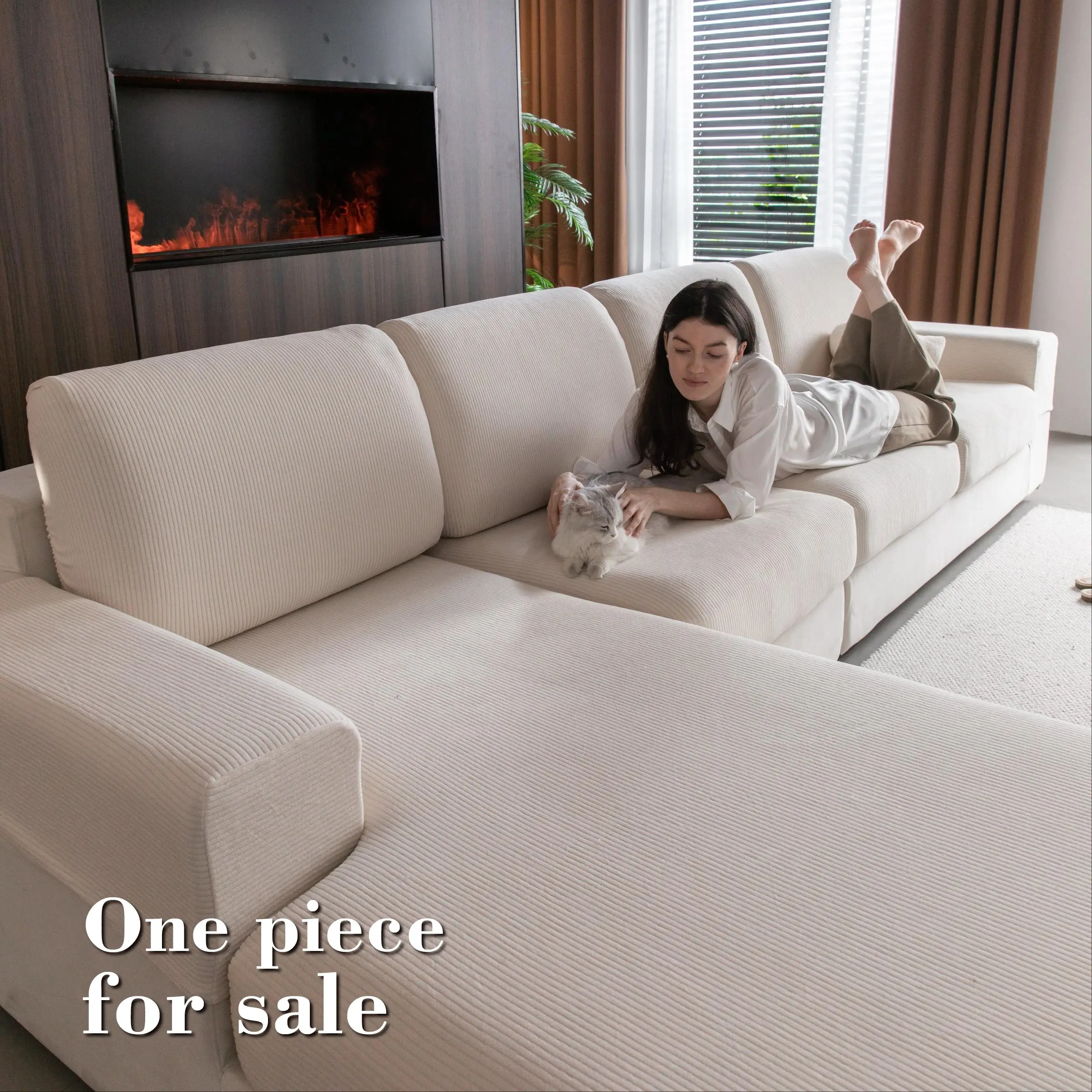 Seasonal Universal Elastic Sofa Cushion Cover, Modern Anti-Slip Design, Suitable for L-Shaped and 1-4 Seat Sofas, Living Room Protection, Dustproof Sofa Slipcover, Dustproof Sofa Protector, Couch Slipcover