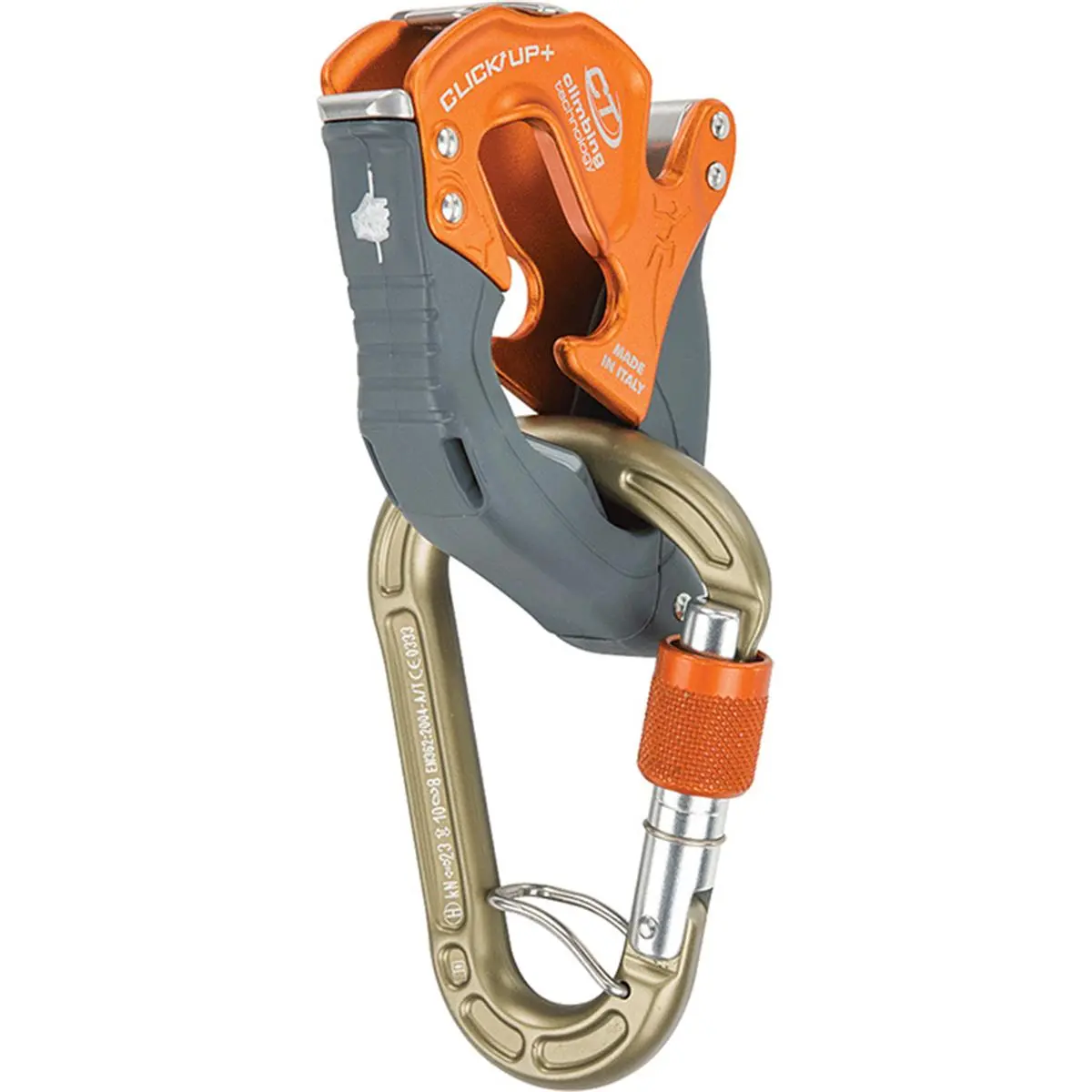 212 MAIN Climbing Technology Click Up Kit Plus Belay Device - Blue, Lightweight, Compact, Manual Brake, V-Proof for Indoor Climbing