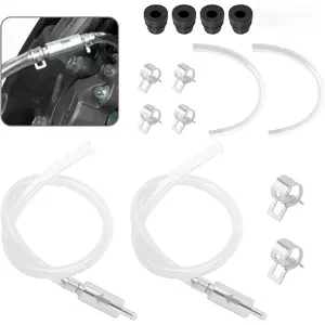 2 Set Brake Bleeder Kit,Brake Fluid Bleeder Kit Includes 4PCS Brake Bleeder Hose,2PCS One Way Check Valve,Universal Break Bleeder Kit Car Accessories for Car Motorbike Bike