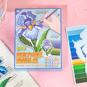 4pcs/set DIY Acrylic Sticker Set, Pointed Flower Bouquet Design, Handmade Decorative Paper Crafting Kit, Creative Gift Material