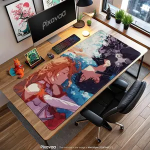 Kirito & Asuna Mouse Pad - Sword Art Online Romantic Anime Scene, SAO Couple Gaming Desk Mat, Aesthetic Gift
