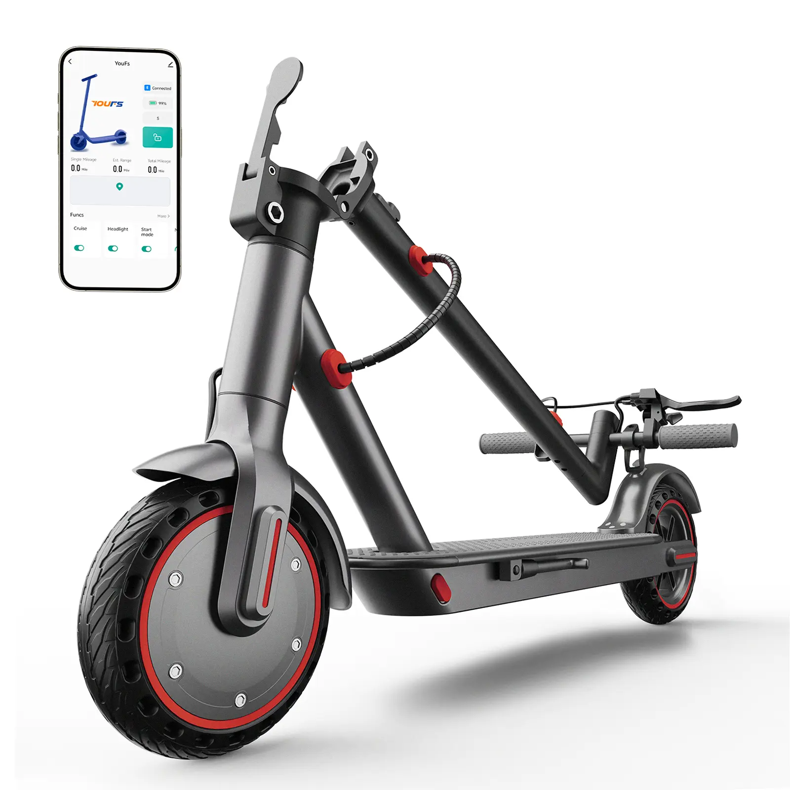 2026 D8 Adult commuter Electric Scooter, 350W Motor foldable power portable EScooter, Long Range Up to 19 MPH, 8.5'' Soft solid Tires, Smart APP control Urban Commuting
