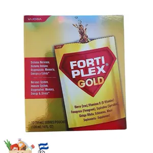 Vijosa FortiPlex Gold Vitaminas for the Nervous System - 12 Pouches of 10ml - Iron Vitamins B6 & Energy Stress Support