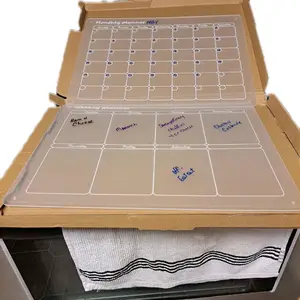 Acrylic Calendar for month and week for appointments and meal prep.