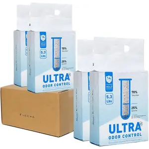 4 in 1 Tofu  Litter -  Clumping, Flushable, Low , 99.9% Dust Free. Nature -Based Pellets and Bentonite Sustainable,Ultra Odor Control (5.3lb x 4 Bag)