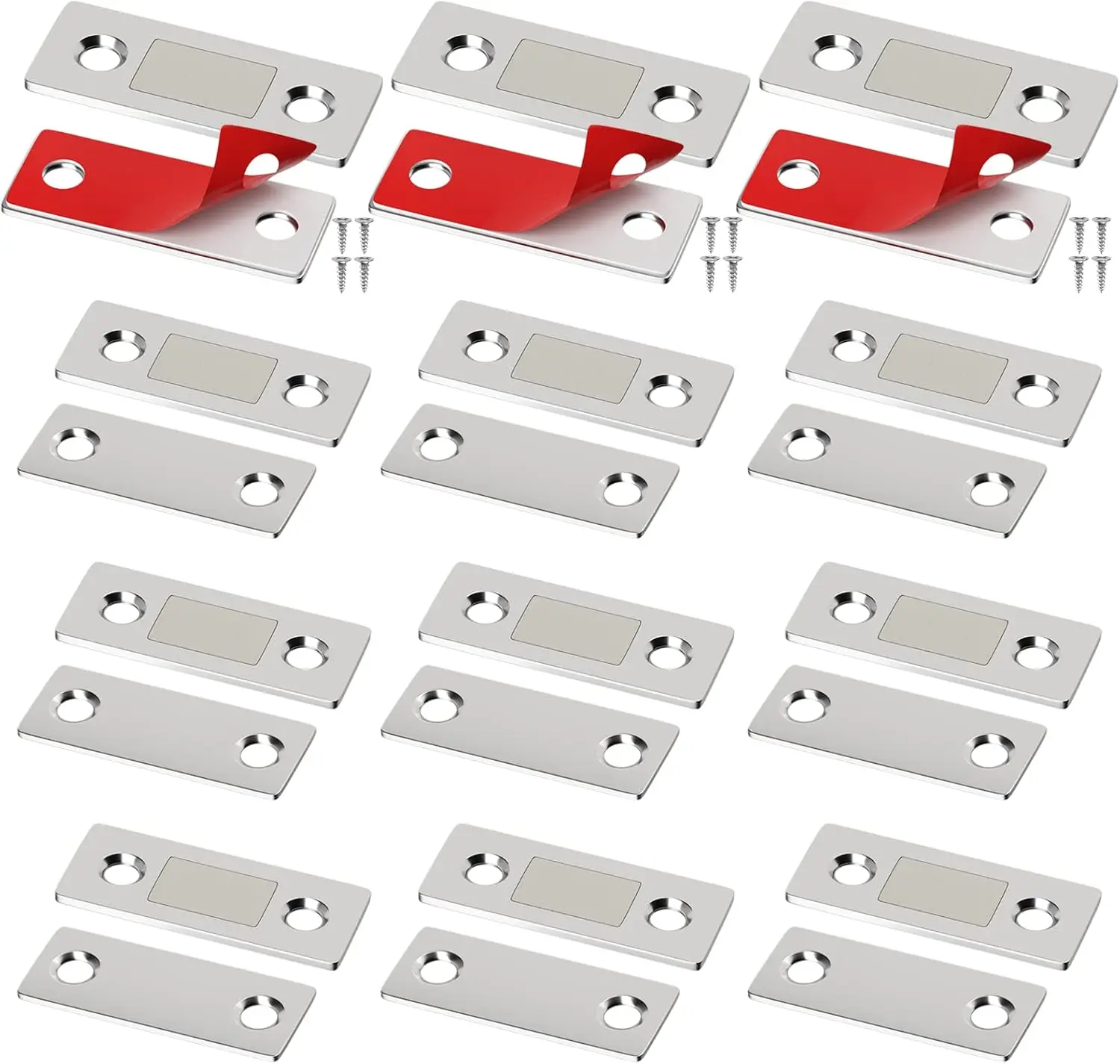 Dazone Hardware Cabinet Magnetic Catch, 1-20Pcs Ultra-Thin Door Catch with Screws & Adhesive for Kitchen Doors, Closets, Drawers