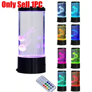 Aquarium Lamp Jellyfish Lamp Fish Tank Decor Remote Control RGB Aquarium Night Light with 16 Color LED Aquarium Decor Pet Supplies Festival Gifts Jellyfish Light