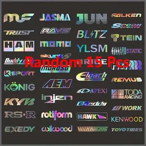 15 Pcs Car Stickers Set Racing Sponsor Decals Random Styles, Decal for Cars, Decorative Vehicle Accessories, Perfect for Car Lovers and Enthusiasts, Vehicle Exterior Decoration