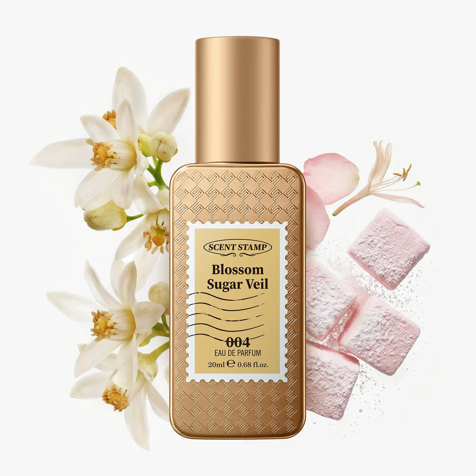 SCENT STAMP #004 Blossom Sugar Veil EDP - Sweet Orange Blossom & Marshmallow Perfume, Designer Floral Gourmand, 0.68 fl.oz