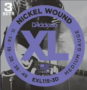 D'Addario XL Electric Nickel Wound Medium 11-49 - 3 sets
