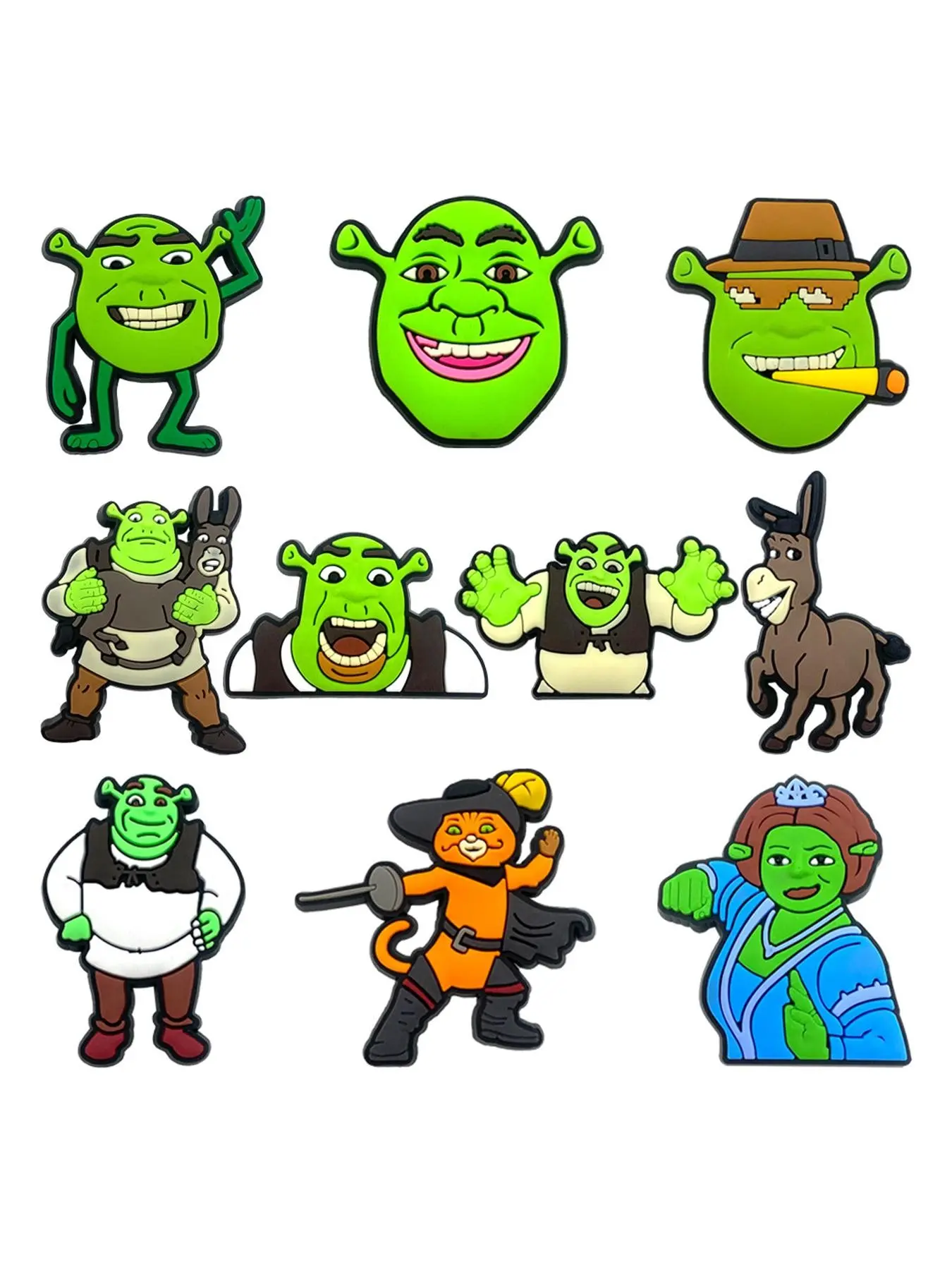 Stylish Cartoon Shoe Decor Charms for Boys and Girls, Party Gift Set with Buzz Lightyear, Monsters University, and Shrek Designs, Perfect for All Seasons