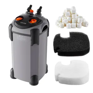 【Summervibes】VEVOR 224.5GPH Canister Filter, 3-Stage External Aquarium Filter with Powerful Pump, Quite Water Circulation Cleaning Machine with Media for Fish Tanks and Aquariums Up to 55 Gallons, for Freshwater