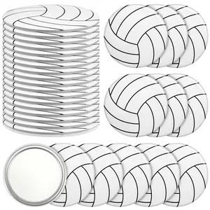 Bulk Volleyball Compact Mirror Round Makeup Pocket Mirror 2.76 Inch Portable for Team Girl Player Accessories Party Supplies