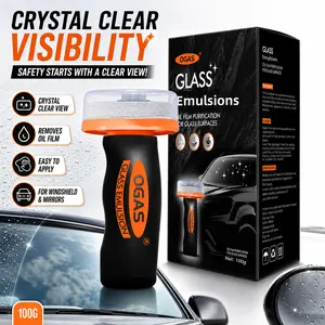 Car Windshield Cleaner Oil Film Remover – Glass Emulsion Formula for Crystal Clear View, Removes Stubborn Oil Film & Road Grime, Streak-Free & Safe Driving, Auto Car Glass Cleaner for Windows film cleaning