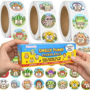 3 Rolls Scratch & Sniff Stickers for Kids – Cute Scented Emotional Support & Smelly Affirmation Sticker for Classroom Rewards, Teacher Supplies & School Motivation