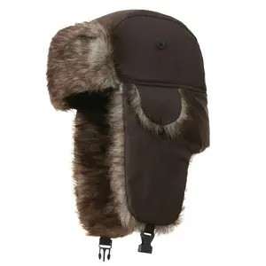Men Women Ultimate Winter Trapper Hat Winter Hats for Women Men with Faux Fur Ear Flaps