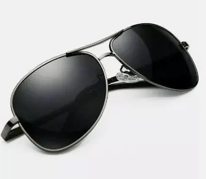 UV400 Frame Black Aviator Sunglasses Pilot Super Dark Black For Men and Women