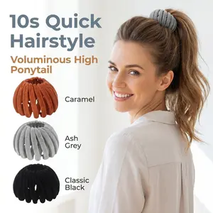 Bohemian style Bird's Nest Magic Hair Clip Set, Elegant Hollow Round Plastic Hairdo Accessory for Women, Lazy Hairdressing Tool, Ponytail Clip, Pony tail holders