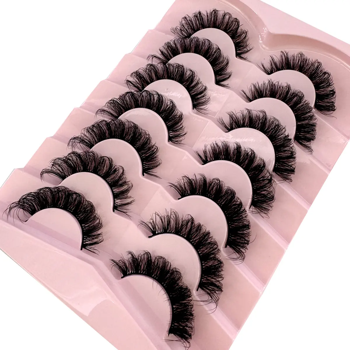 New 7 Pairs 3D Faux Mink False Eyelashes Natural Messy EyeLashes Crisscross Wispy Fluffy Lashes Extension Makeup Fake Eyelashes Cosmetic