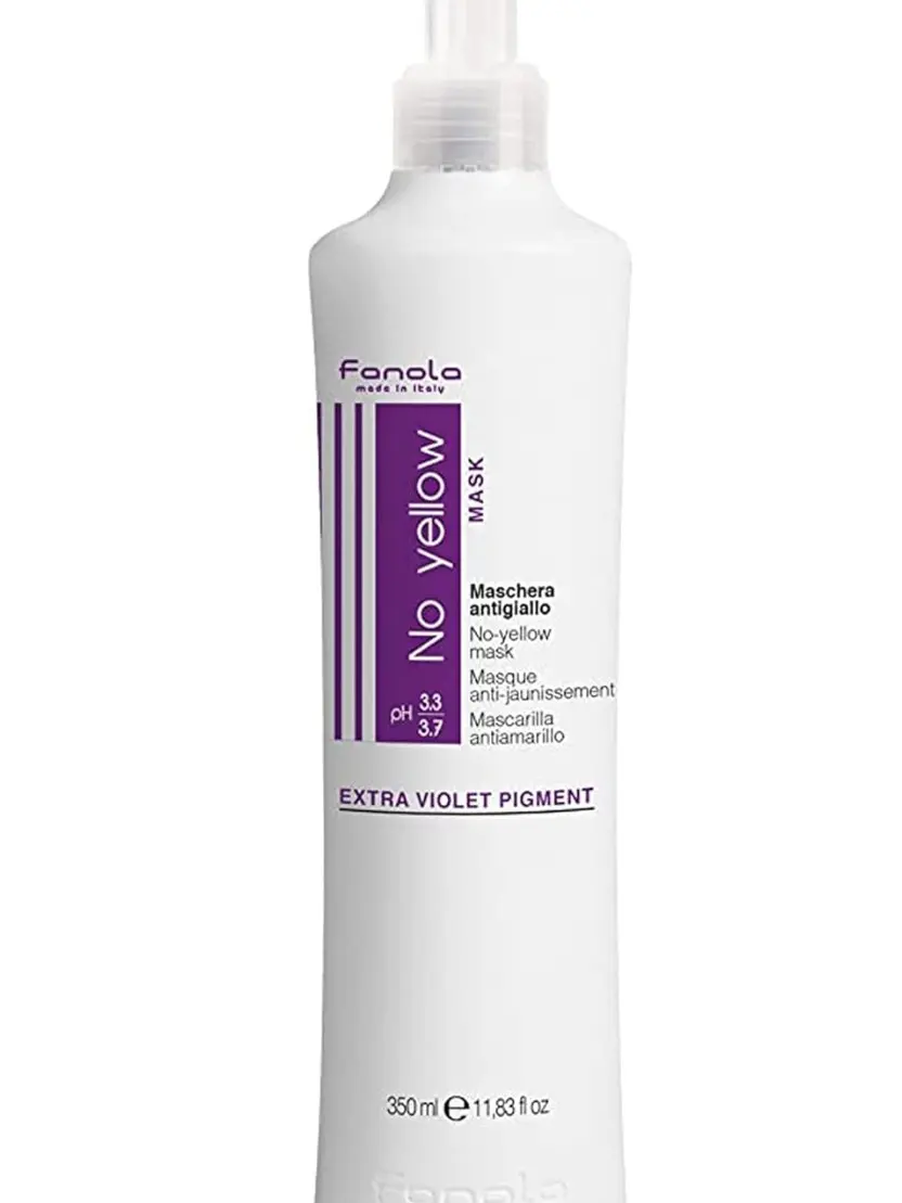 Fanola No Yellow Neutralizing Mask - Nourishing Conditioning Haircare for Adults, Neutralizes Yellow Tones, Brightens Tone, Hydrates Smooth Blonde/Grey/Highlighted Hair, Moisturizer, Easy to Use Salon Treatment