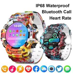 Smart Watch Sport Outdoor Waterproof Bluetooth Phone Call Heart Rate Compass Flashlight Durable Gadget Watch Smartwatch Men Gift Smart Accessory