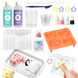 DIY Silicone Stress Relief Kit, Squishy Maker, Bread Dessert Animal Cat Paw Designs, Creative Handmade Gift Set, Multiple Styles Available